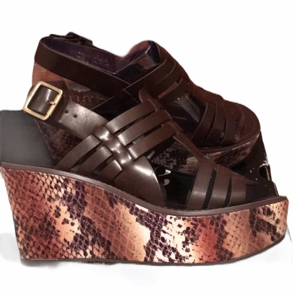 a.n.a Shoes - NWT A.N.A. Jillian brown snakeskin sandal heel 6.5